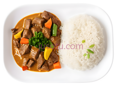 咖喱牛肉,米饭,蔬菜, PNG