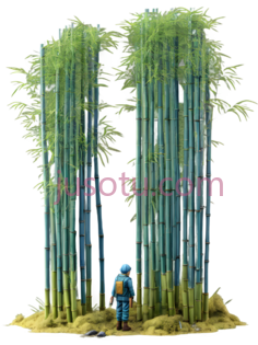 竹林,蓝色PNG