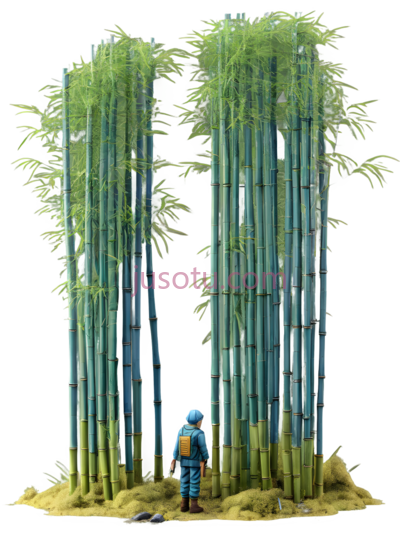 竹林,蓝色, PNG