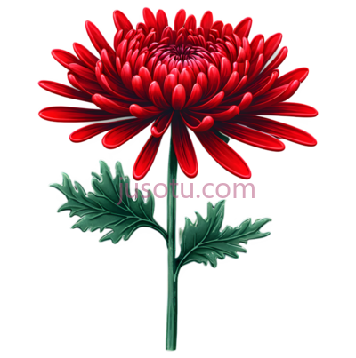 菊花,插画,红色, PNG