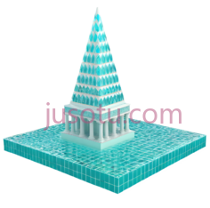 金字塔,现代3D建模,蓝色PNG