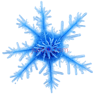 雪花,微观摄影,蓝色, PNG