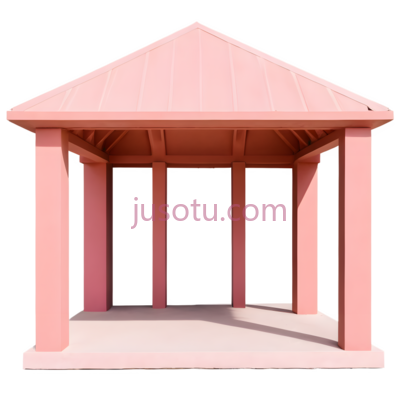 凉亭,粉色, PNG