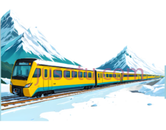 天空,雪山,火车PNG