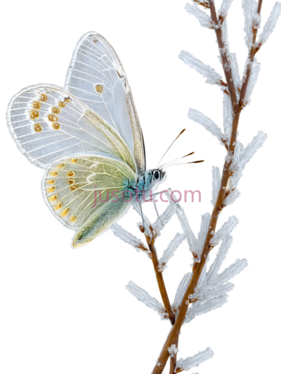柳枝,蝴蝶, PNG