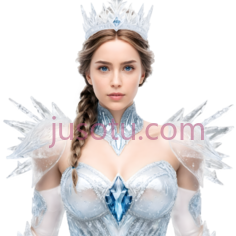 冰雪女王,公主装,白色PNG