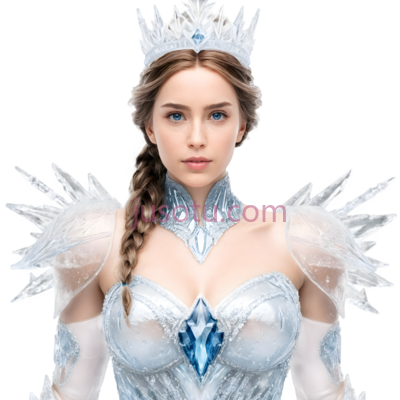 冰雪女王,公主装,白色, PNG