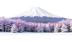 富士山,雪景,白色PNG