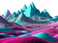 山脉,抽象,蓝色,粉色PNG