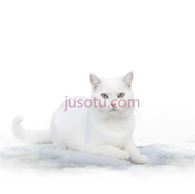 猫,坐姿,白色, PNG