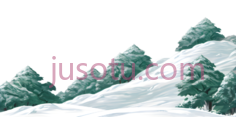 雪景,插画,白色,绿色PNG
