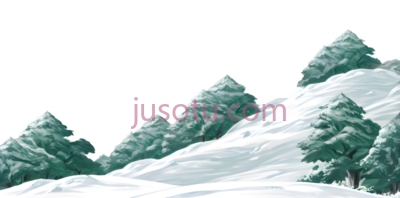 雪景,插画,白色,绿色, PNG