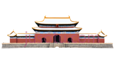 宫殿,中式建筑,红色,金色PNG