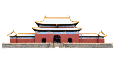 宫殿,中式建筑,红色,金色, PNG