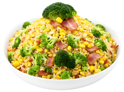 玉米,火腿,西兰花,炒饭, PNG
