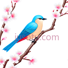 鸟,卡通,蓝色,黄色,红色PNG