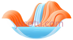 山,抽象,橙色,蓝色PNG