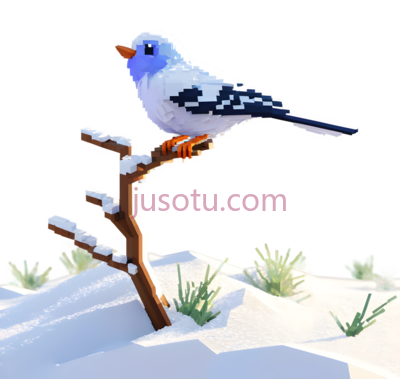 鸟,像素,蓝色,白色, PNG