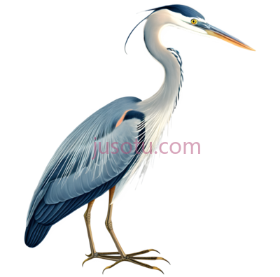 苍鹭,插画,蓝色, PNG