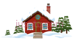 雪地,小屋PNG