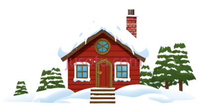 雪地,小屋, PNG