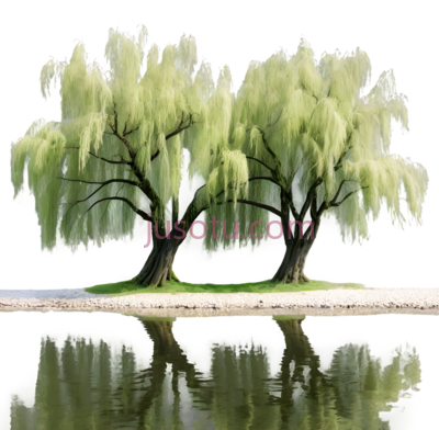 柳树,绿色, PNG