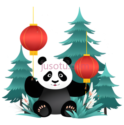熊猫,卡通,黑白, PNG
