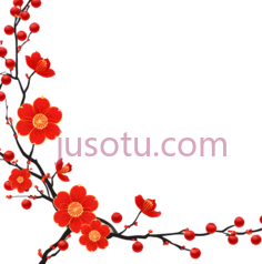 梅花,中国风,红色PNG