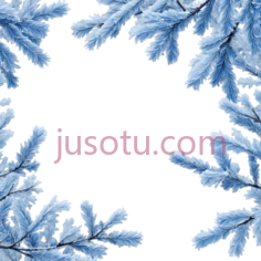 雪松枝,雪花覆盖,白色PNG