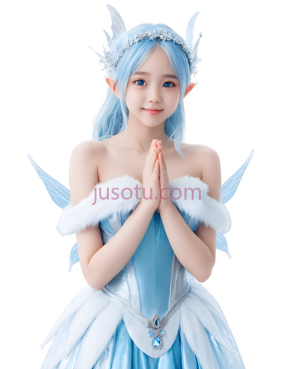 少女,银色,蓝色, PNG