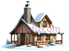 小木屋,乡村,棕色,白色PNG