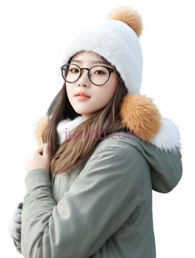 女孩,帽子,眼镜, PNG