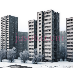 建筑,高层住宅,冬季PNG