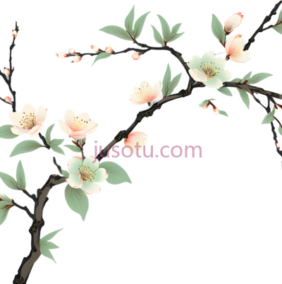 梅花,水墨画,白色,粉色, PNG
