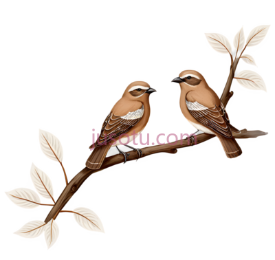 鸟,插画,棕色,白色, PNG