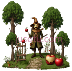 稻草人,卡通,棕色PNG