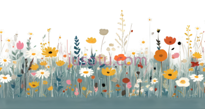 花朵,插画,白色,黄色,粉色,橙色,紫色, PNG