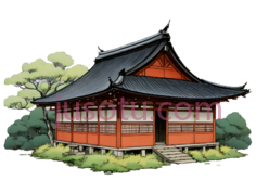 建筑,中式,红色,黑色PNG