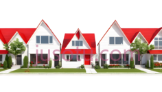 房屋,现代,白色,红色PNG