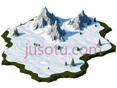 雪地岛屿,卡通,白色,绿色,灰色PNG