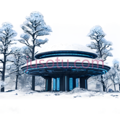 雪地建筑,现代,白色, PNG