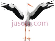 白鹳,展开翅膀PNG