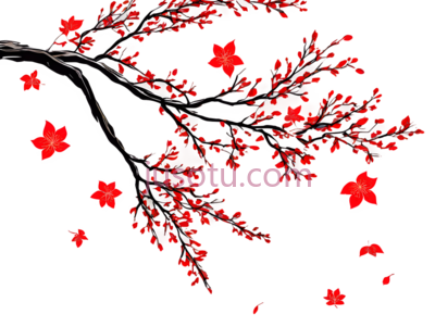树,抽象,红色, PNG