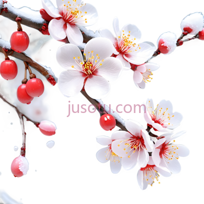 梅花,水墨画,白色,粉色, PNG