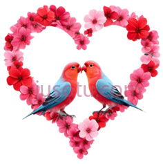 心形花环,卡通,粉色PNG