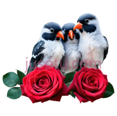 鸟,卡通,白色,黑色,橙色PNG