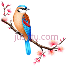 鸟,卡通,蓝色,橙色,白色PNG