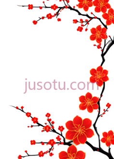 梅花,插画,红色PNG