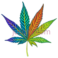 大麻叶,彩色,蓝色,绿色,黄色,橙色PNG