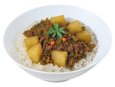 米饭,土豆炖菜,孜然,胡椒,肉豆蔻, PNG